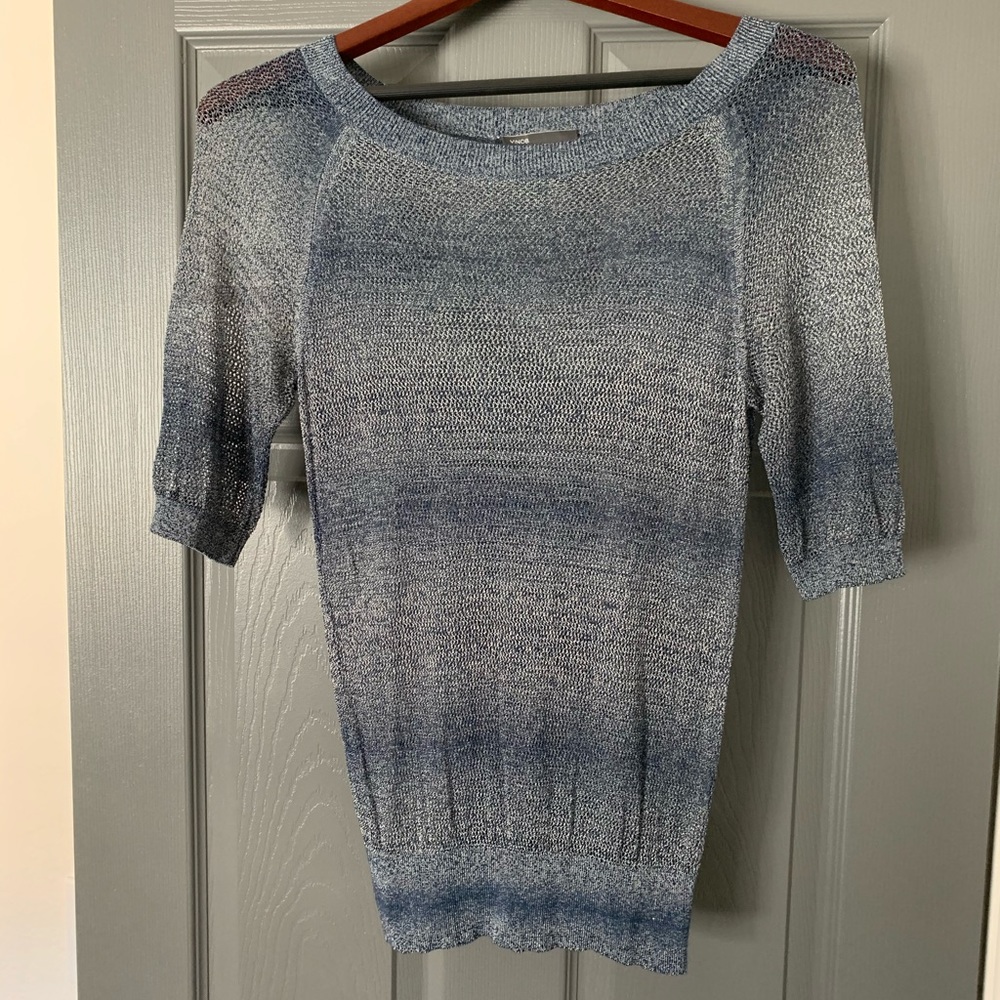 Vince Ombré Open Stitch Blouse